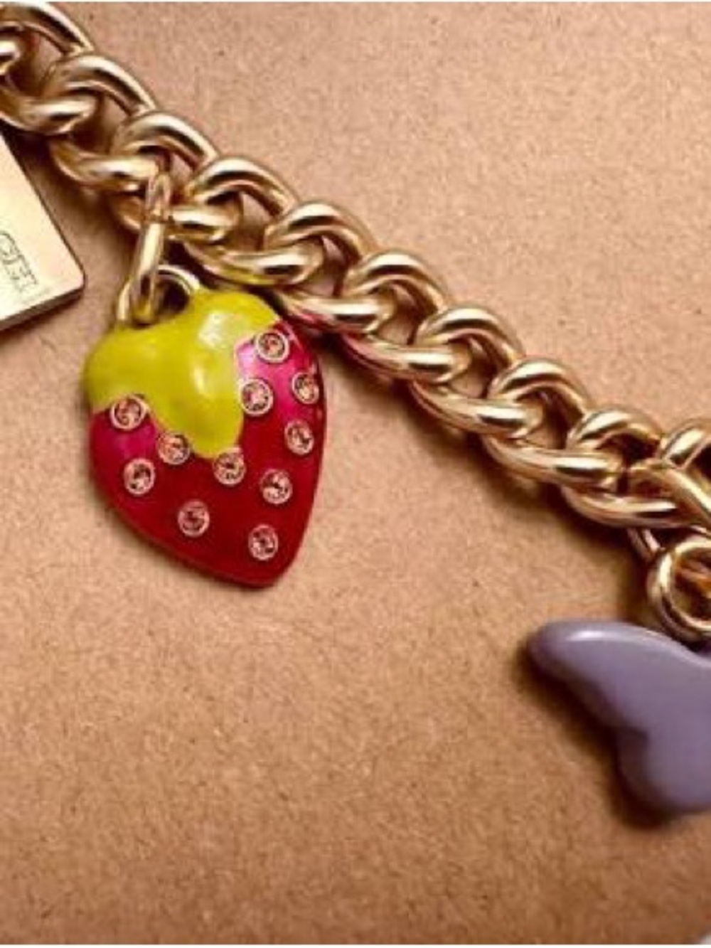 Coach gold Motif Extension Chain With Charms - Picture 2 of 3